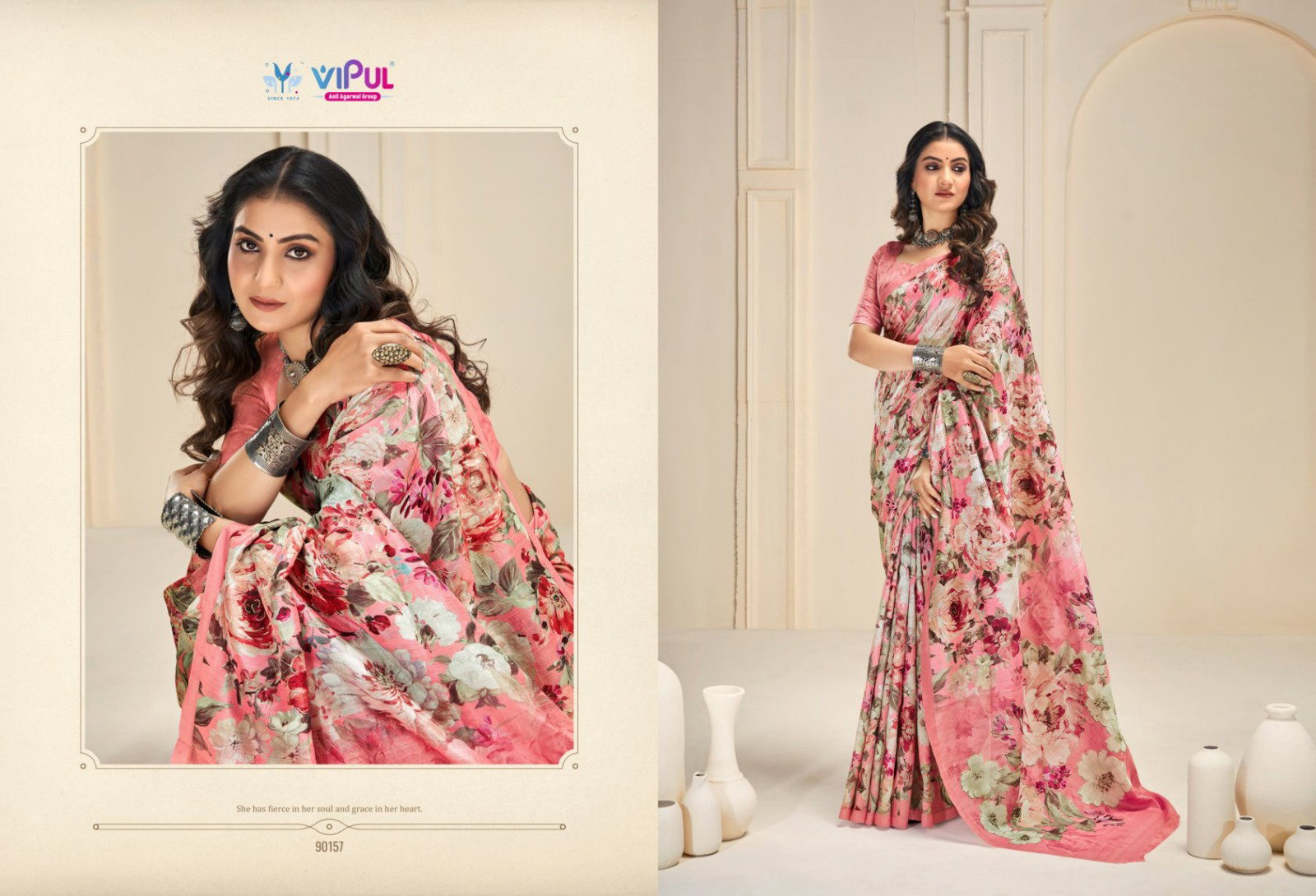 VIPUL PRESENT KHADI SILK SAREE SERIES 90153 6