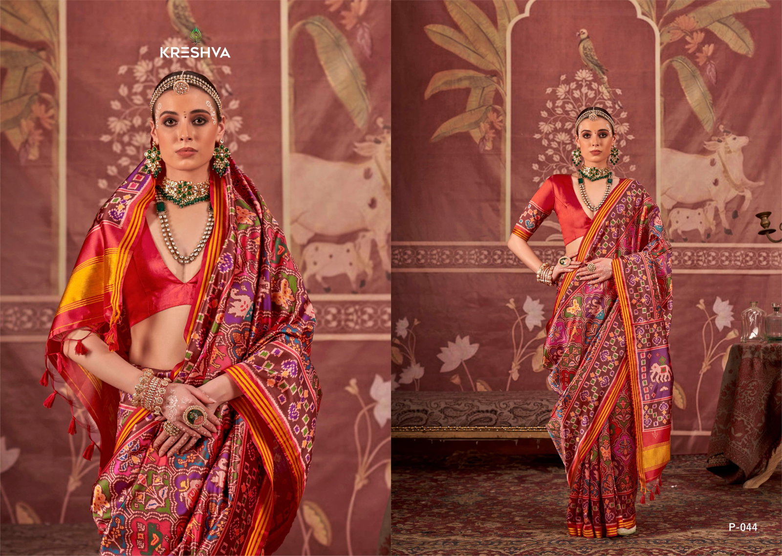 KRESHAVA PRESENT HERITAGE OF GUJRAT PATOLA GRACE SERIES P043 TO P046 5