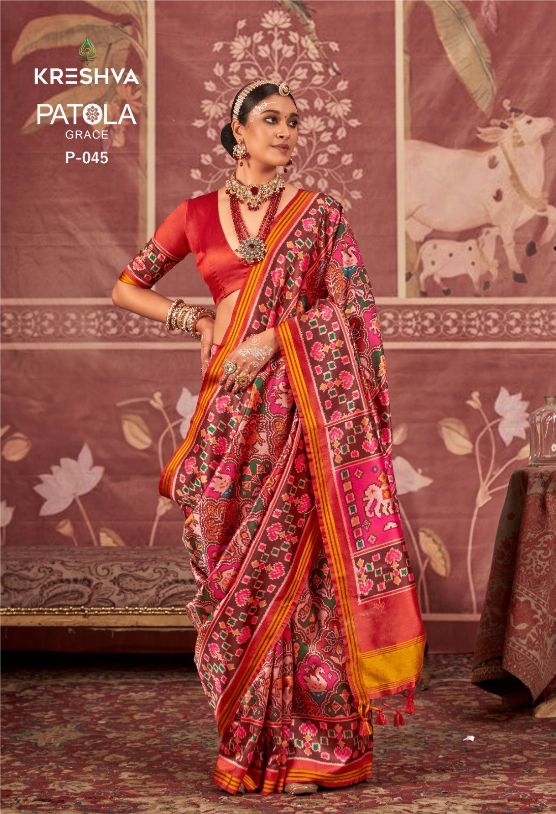 KRESHAVA PRESENT HERITAGE OF GUJRAT PATOLA GRACE SERIES P043 TO P046 1