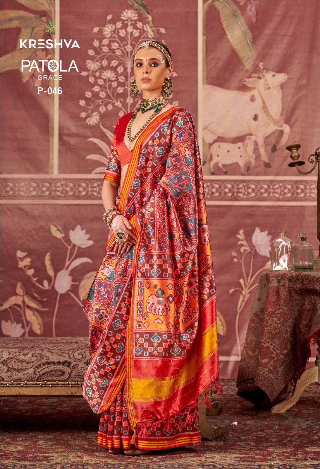 KRESHAVA PRESENT HERITAGE OF GUJRAT PATOLA GRACE SERIES P043 TO P046 4