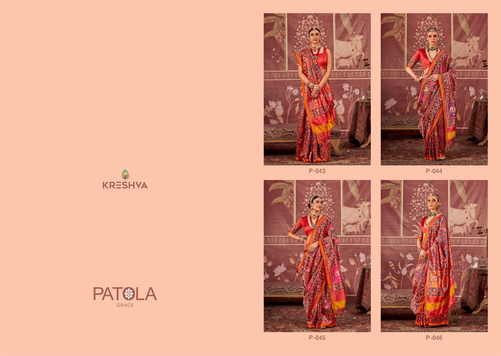 KRESHAVA PRESENT HERITAGE OF GUJRAT PATOLA GRACE SERIES P043 TO P046 12