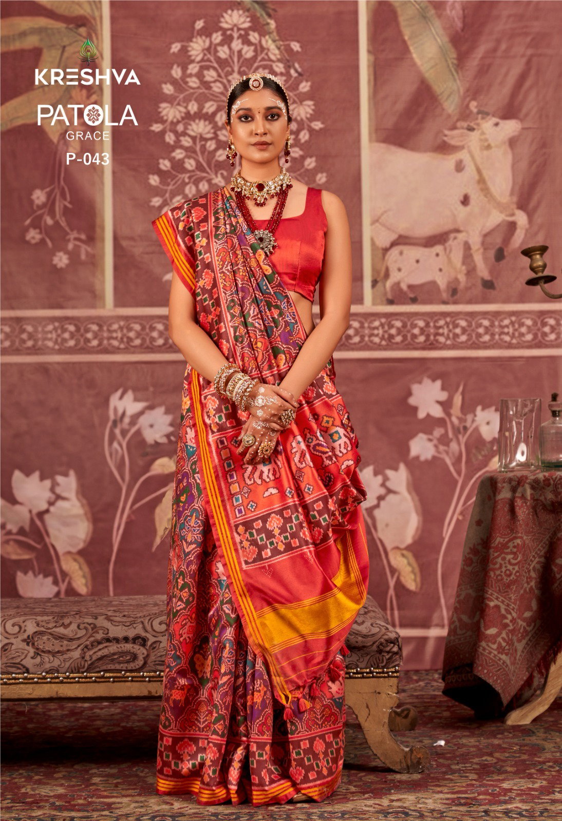 KRESHAVA PRESENT HERITAGE OF GUJRAT PATOLA GRACE SERIES P043 TO P046 14