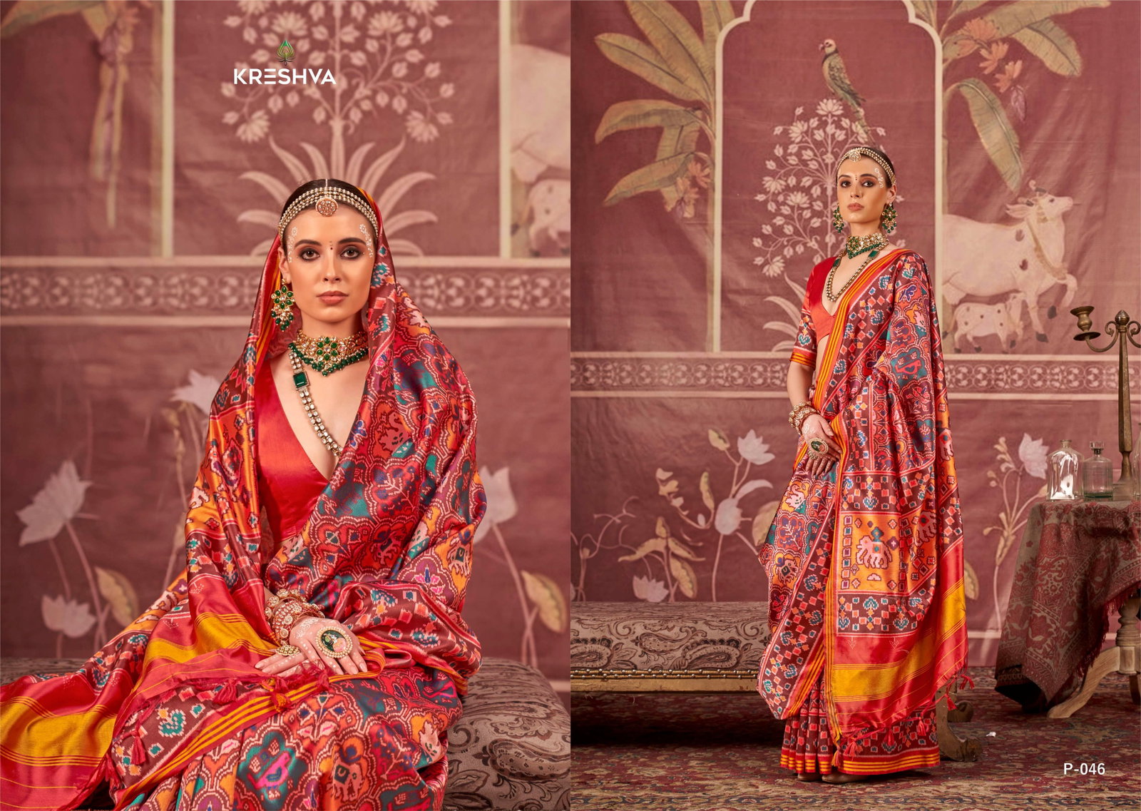 KRESHAVA PRESENT HERITAGE OF GUJRAT PATOLA GRACE SERIES P043 TO P046 13