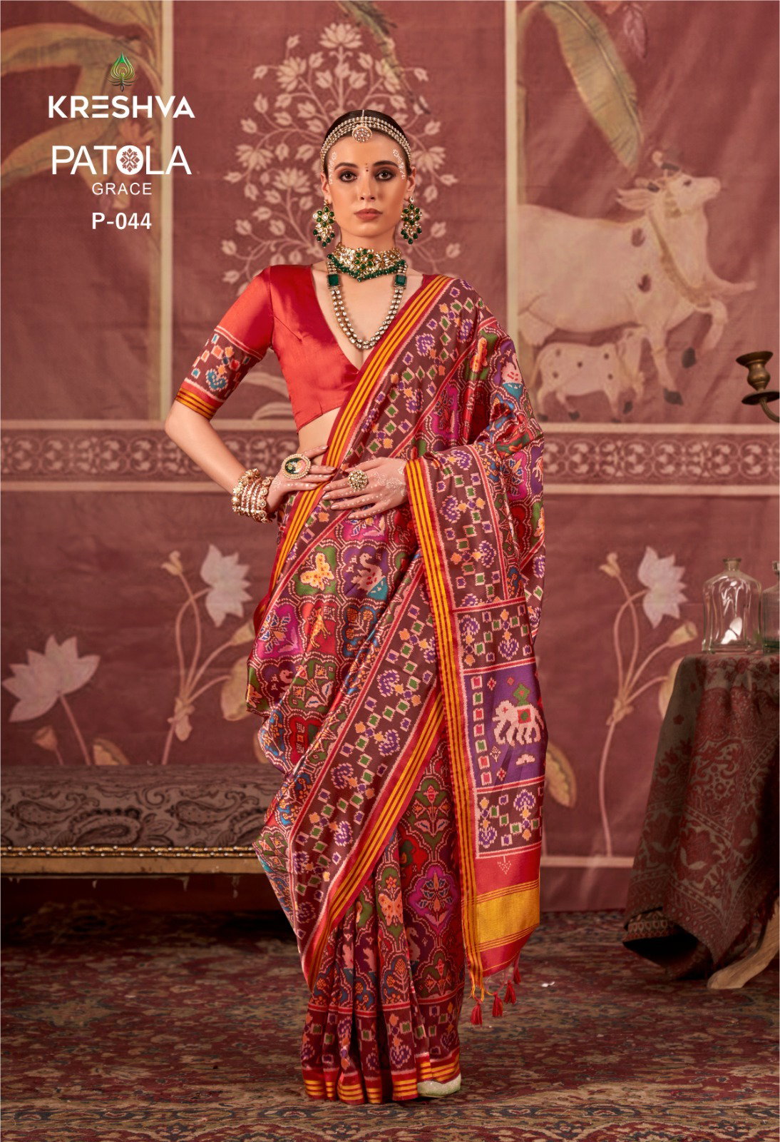 KRESHAVA PRESENT HERITAGE OF GUJRAT PATOLA GRACE SERIES P043 TO P046 7