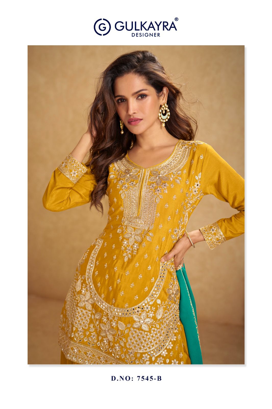GULKAIRA DESINER PRESENT AARUSHI WITH PLAZZO STYLE FREE SIZE SUIT SERIES 7545 COLORS 8