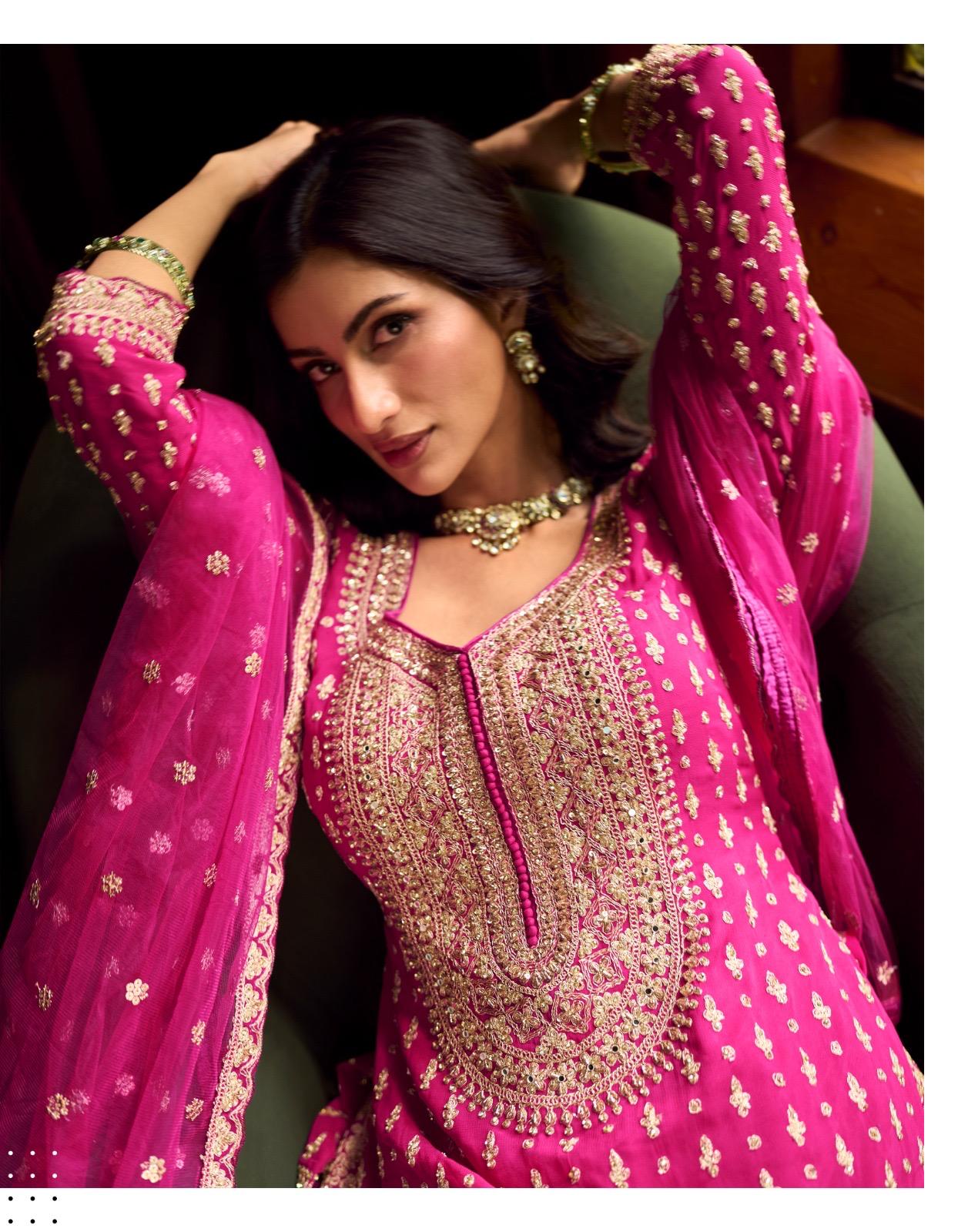 SAYURI DESIGNER PRESENT SUREENA FREE SIZE STICHED SKIRT PLAZZO SERIES 10145-1047 10