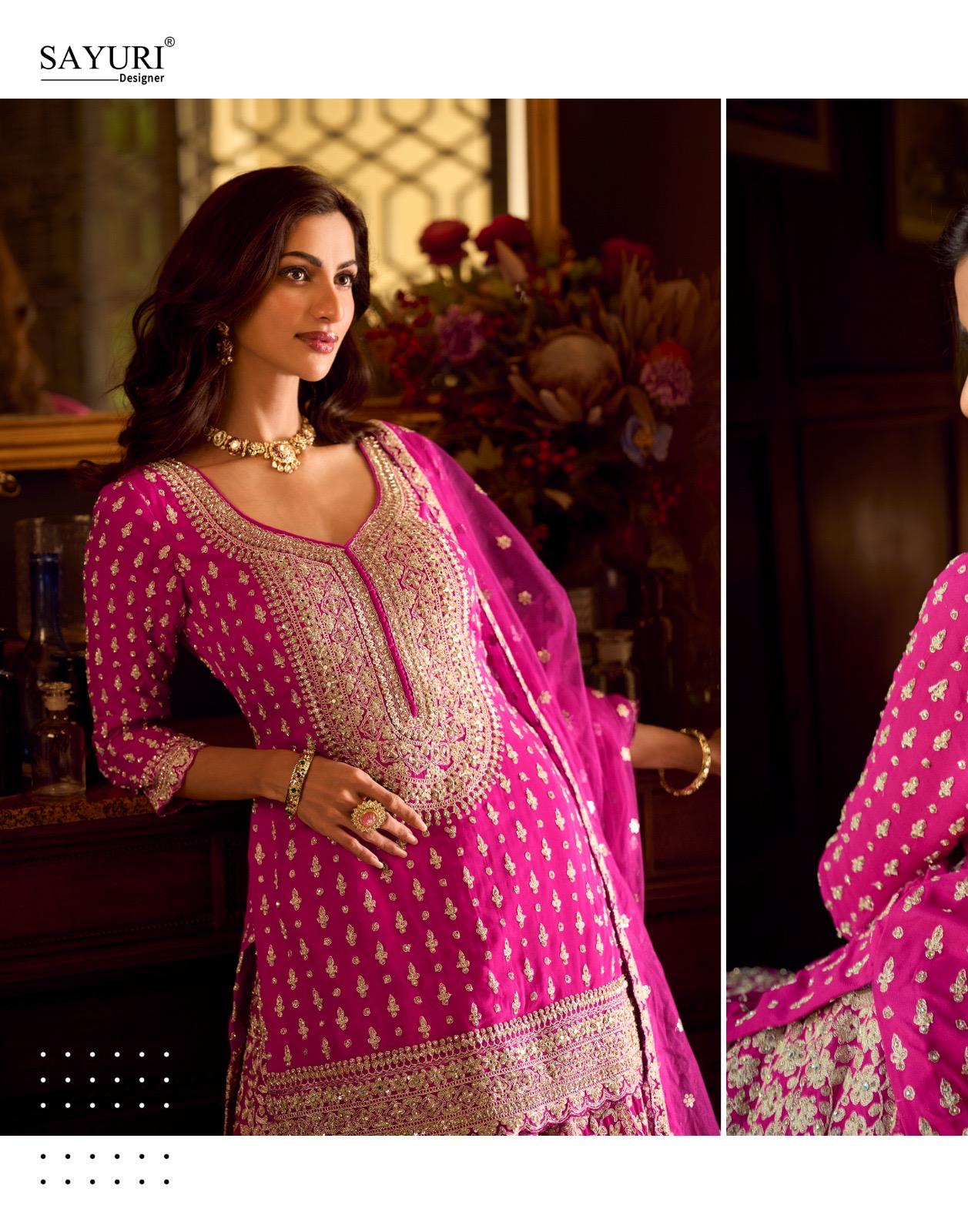 SAYURI DESIGNER PRESENT SUREENA FREE SIZE STICHED SKIRT PLAZZO SERIES 10145-1047 7