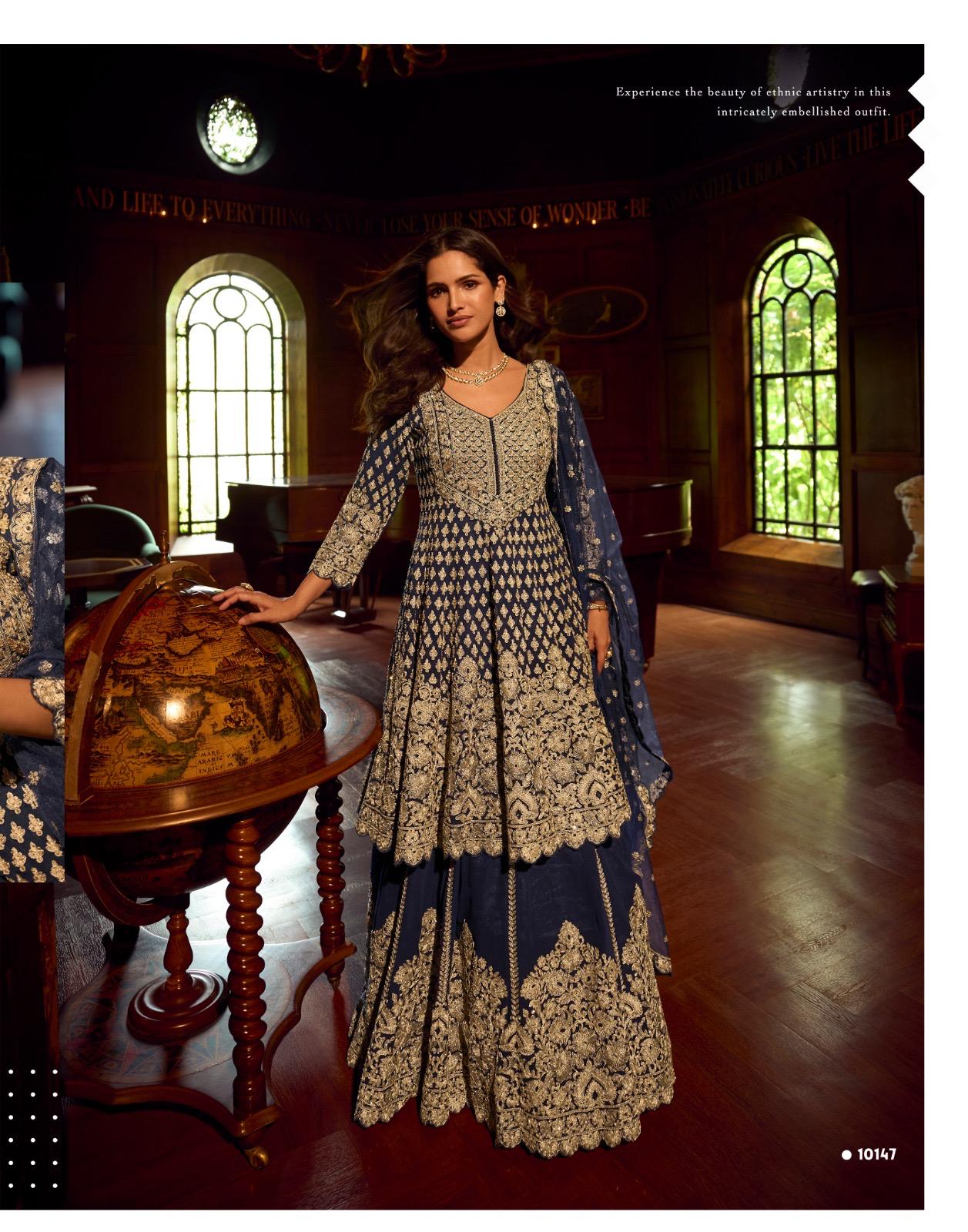 SAYURI DESIGNER PRESENT SUREENA FREE SIZE STICHED SKIRT PLAZZO SERIES 10145-1047 2