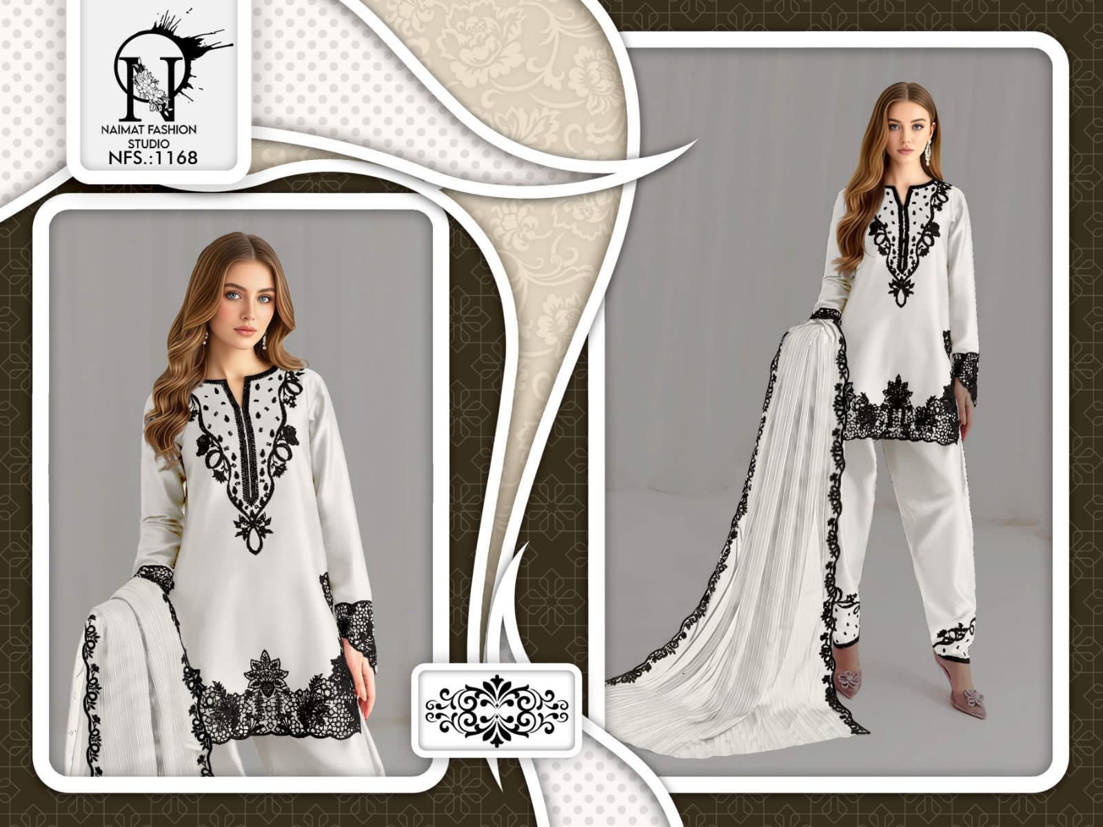NAIMAT FASHION PRESENT FARSHI PAKISTANI SALWAR SUIT STYLE 1168 SERIES 4