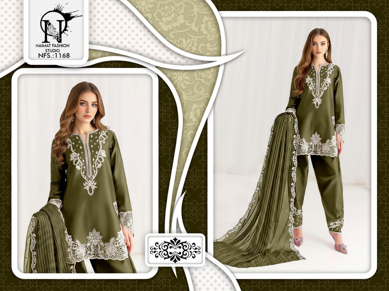 NAIMAT FASHION PRESENT FARSHI PAKISTANI SALWAR SUIT STYLE 1168 SERIES 5