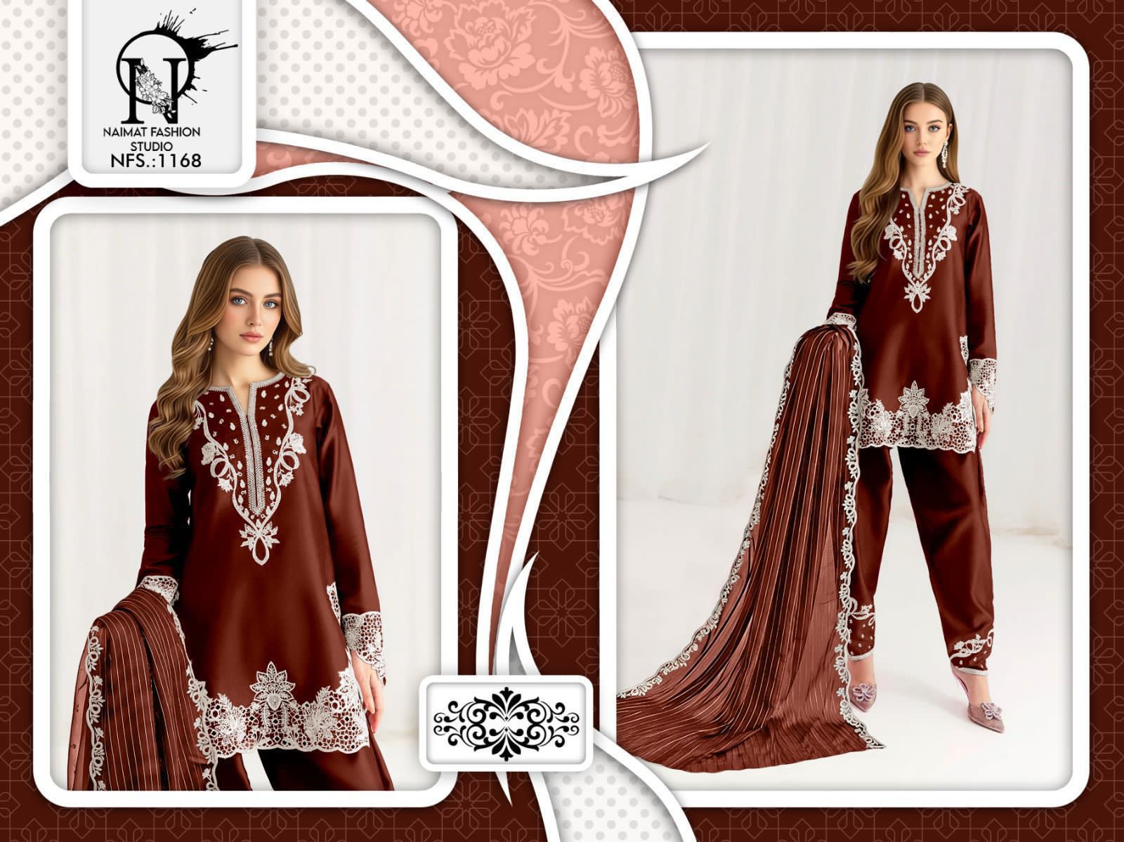NAIMAT FASHION PRESENT FARSHI PAKISTANI SALWAR SUIT STYLE 1168 SERIES 6