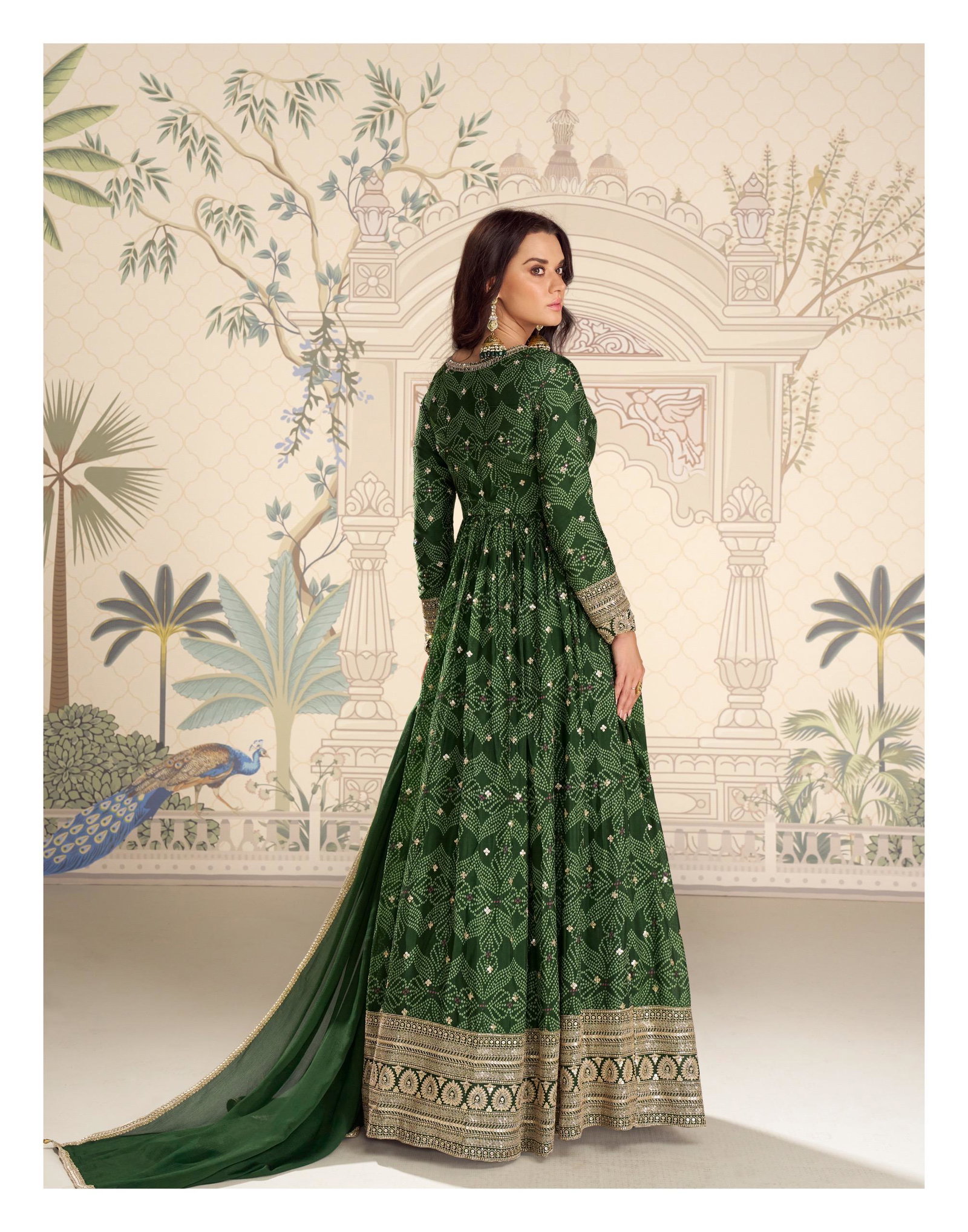 SAYURI DESIGNER PRESENT BANDHAN FREE SIZE STICHED GOWN SERIES 10215-10217 6