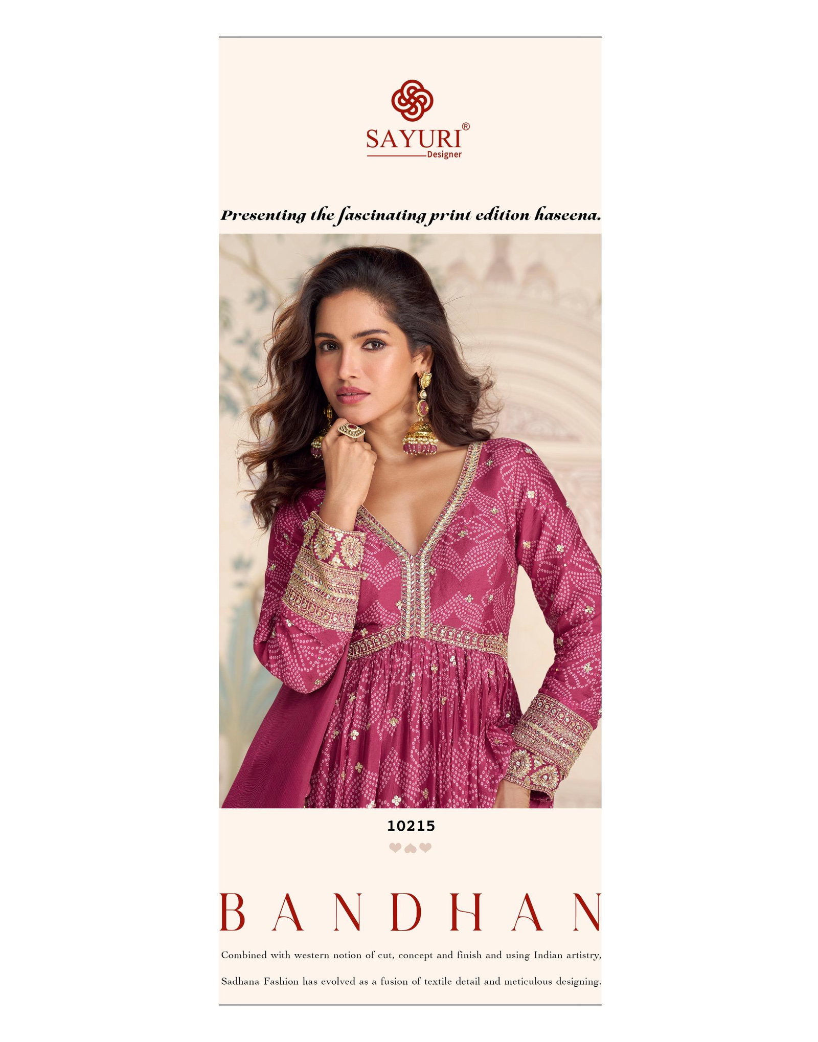 SAYURI DESIGNER PRESENT BANDHAN FREE SIZE STICHED GOWN SERIES 10215-10217 7