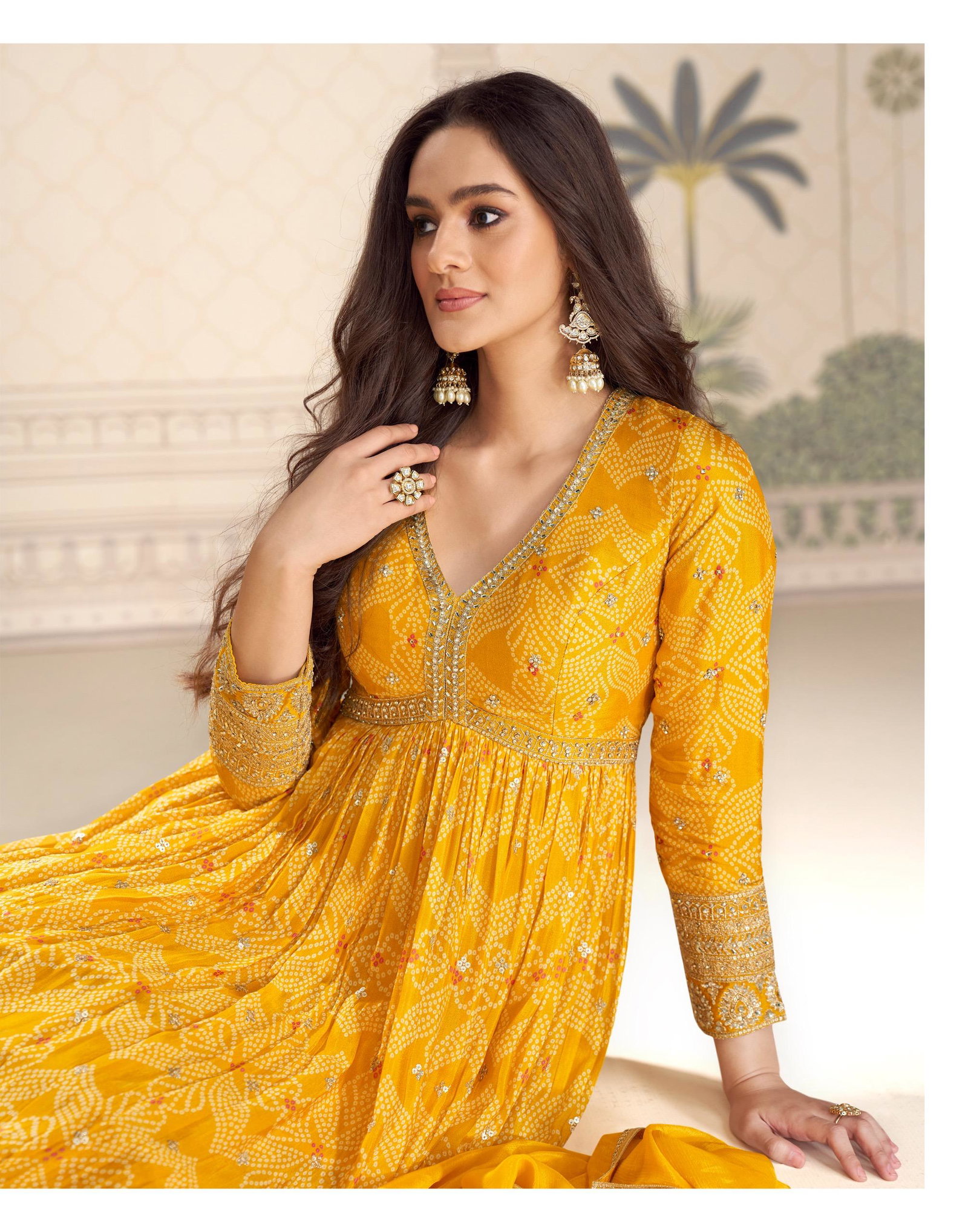 SAYURI DESIGNER PRESENT BANDHAN FREE SIZE STICHED GOWN SERIES 10215-10217 12