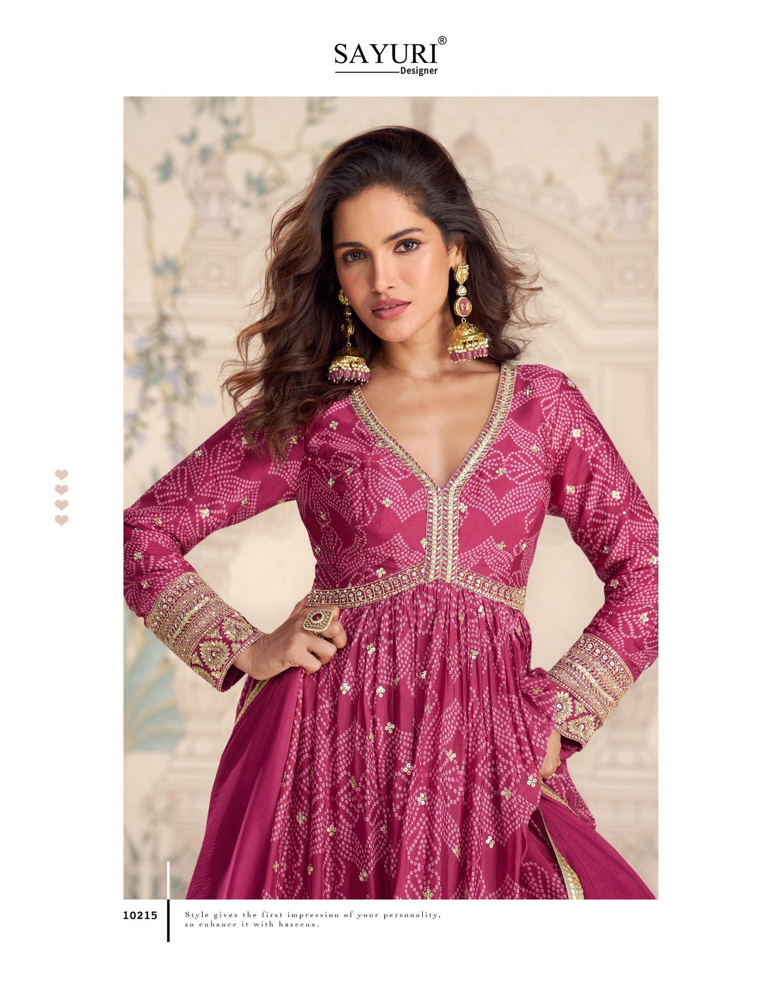 SAYURI DESIGNER PRESENT BANDHAN FREE SIZE STICHED GOWN SERIES 10215-10217 8