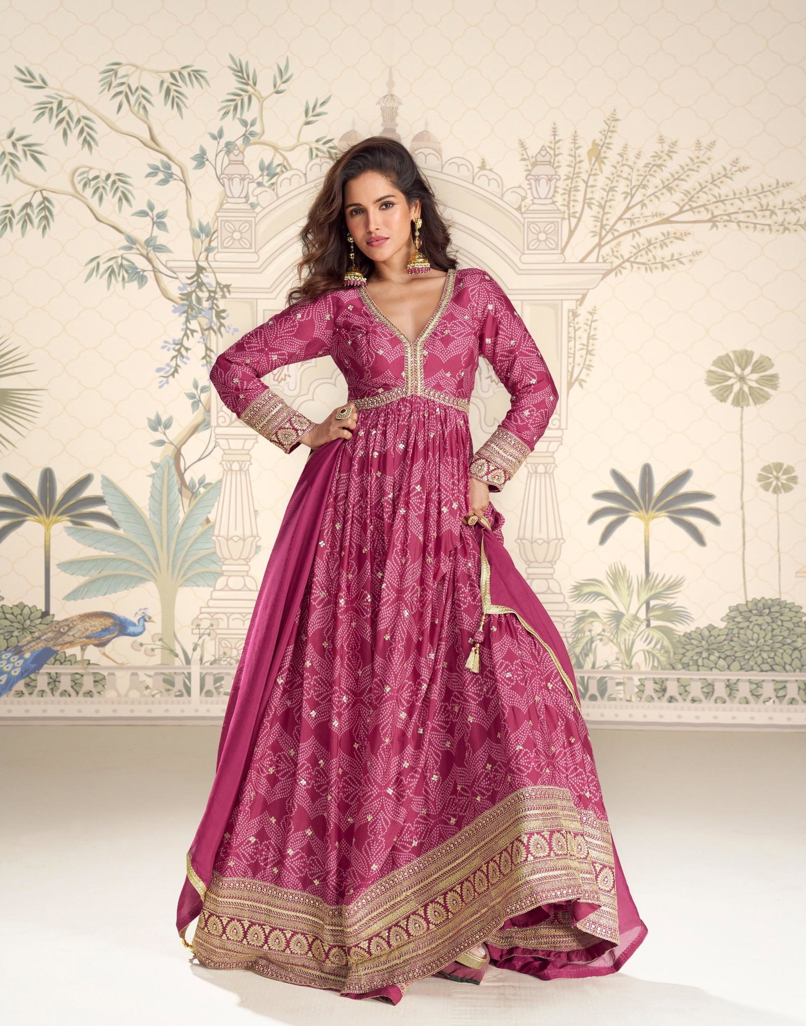 SAYURI DESIGNER PRESENT BANDHAN FREE SIZE STICHED GOWN SERIES 10215-10217 11