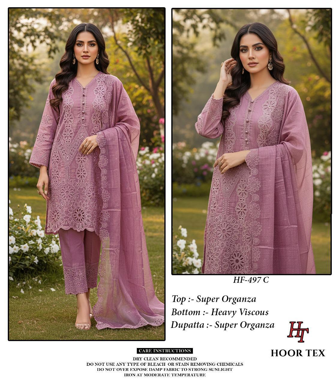 HOOR TEX PRESENT FULL STITCHED PAKISTANI SUIT SERIES H 497 A TO C 6