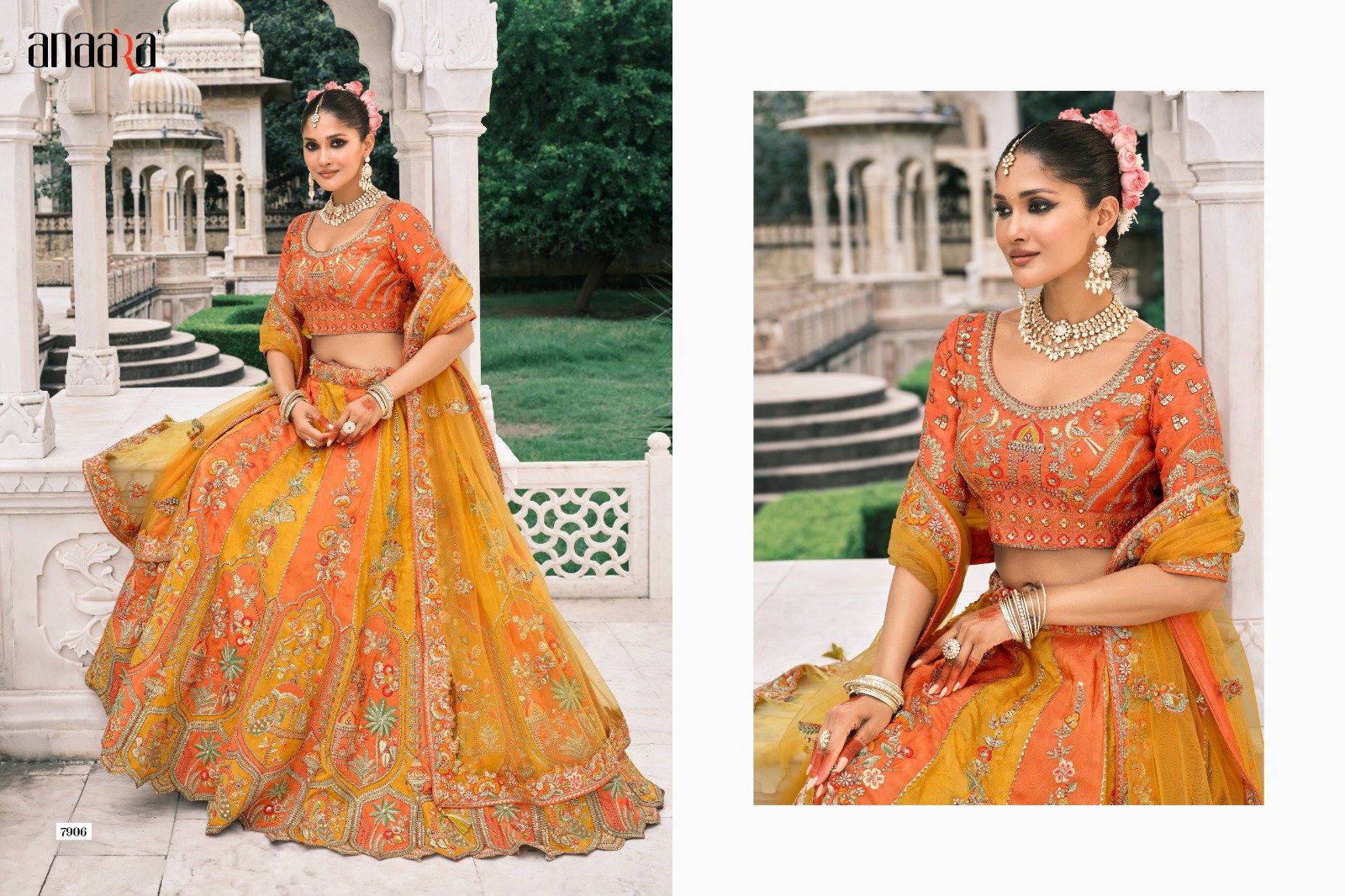 TATHASTU ANAARA SERIES 7900 BRIDAL LEHENGA CHOLI WITH MIRROR WORK 2
