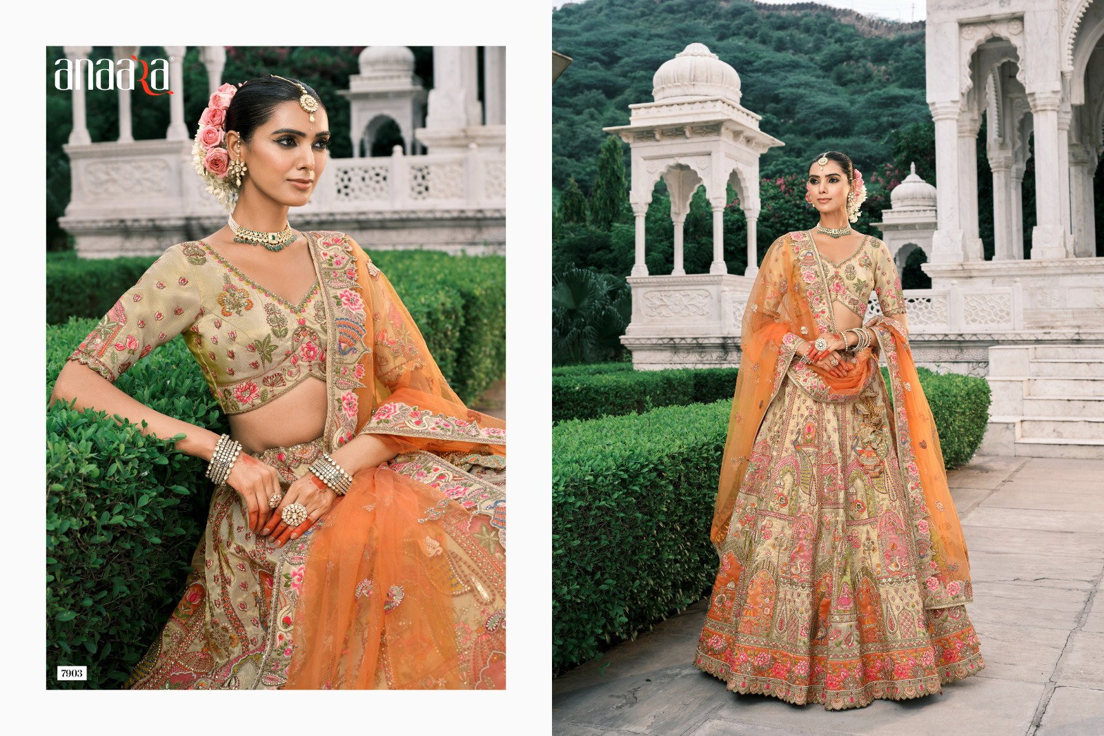TATHASTU ANAARA SERIES 7900 BRIDAL LEHENGA CHOLI WITH MIRROR WORK 4