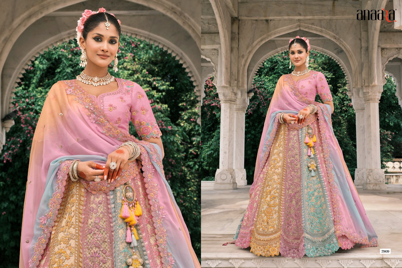 TATHASTU ANAARA SERIES 7900 BRIDAL LEHENGA CHOLI WITH MIRROR WORK 14