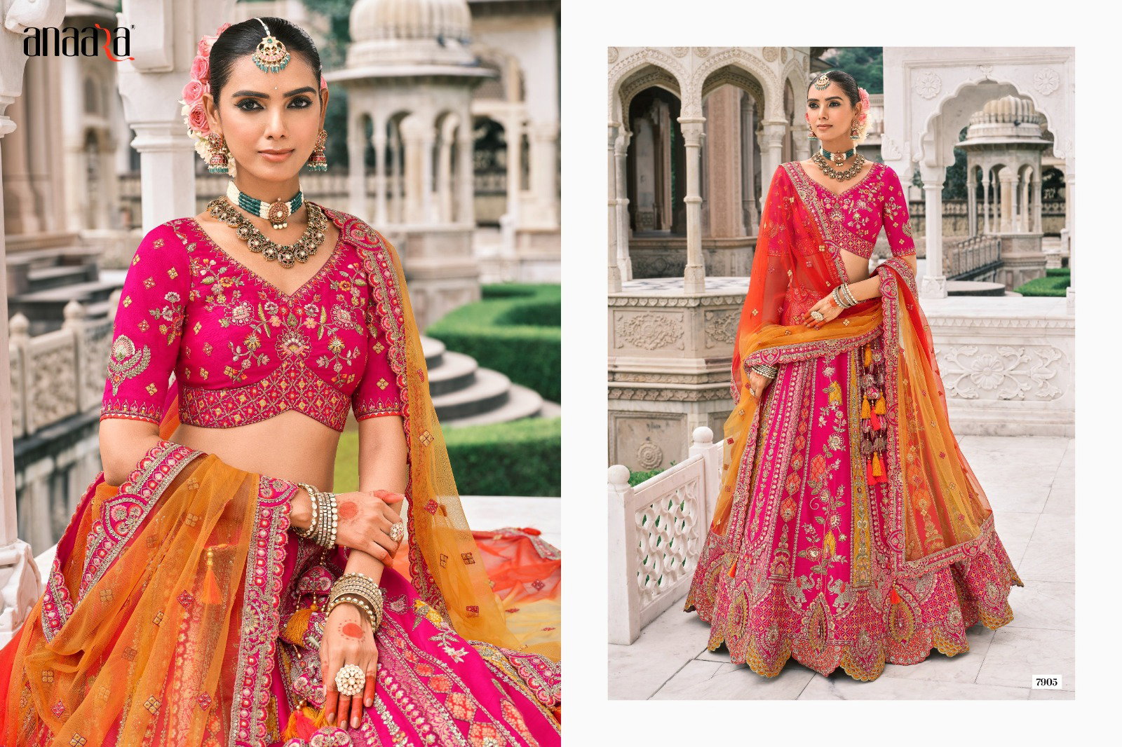 TATHASTU ANAARA SERIES 7900 BRIDAL LEHENGA CHOLI WITH MIRROR WORK 7