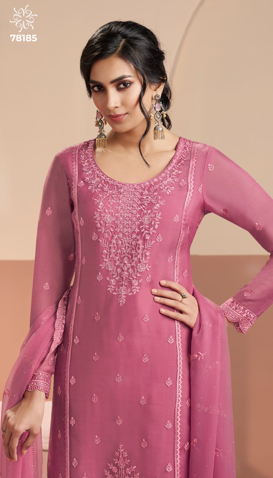 VINAY KULEESH INAYYAH UNSTITCHED ORGANZA CHIFFON  DRESS MATERIAL SERIES 78181 11