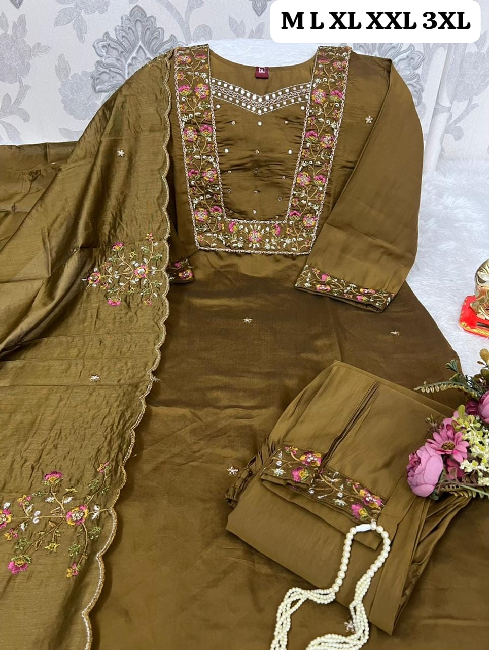 N N FASHION PRESENT HAND WORK READYMADE 3 PCS SET FIR WEDDING SEASON 13