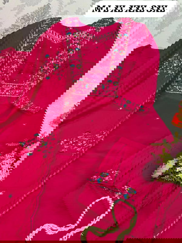 N N FASHION PRESENT HAND WORK READYMADE 3 PCS SET FIR WEDDING SEASON