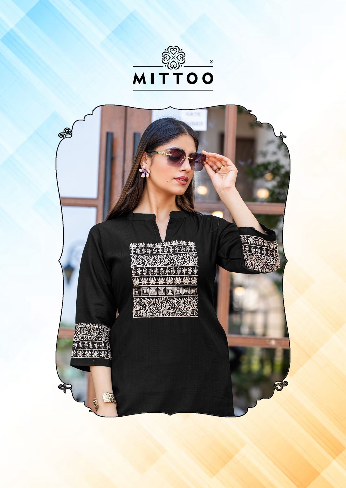 MITTO PRESENT SAMYAA 2 PCS READYMADE KURTI COLLECTION SERIES  2001-2006 7