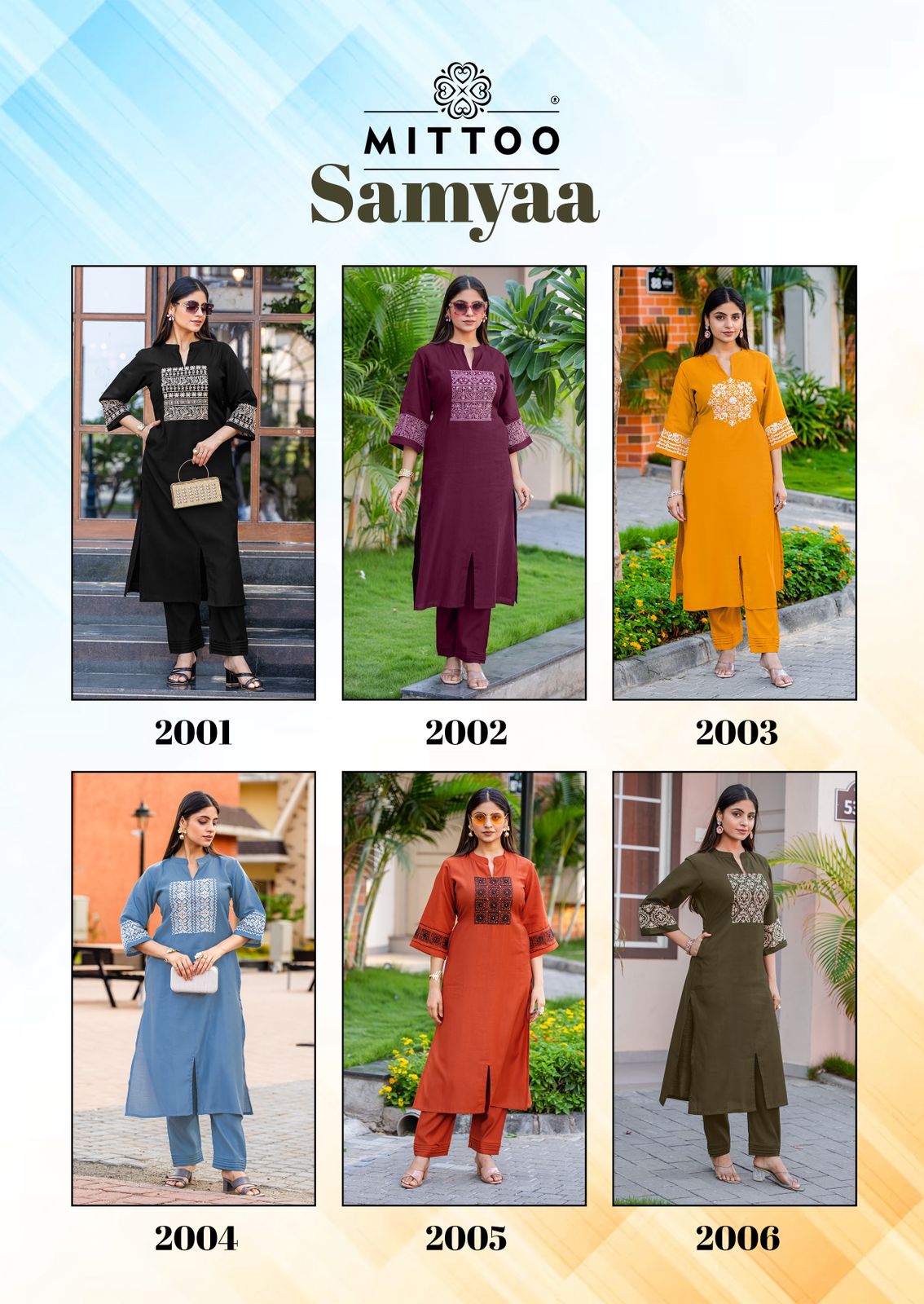 MITTO PRESENT SAMYAA 2 PCS READYMADE KURTI COLLECTION SERIES  2001-2006 1