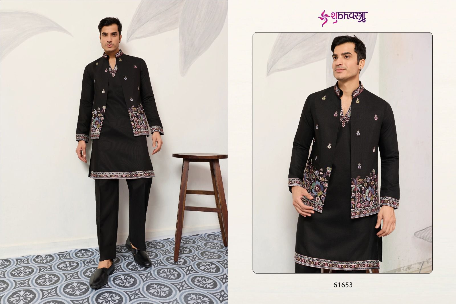 SHUBHKALA PRESENT NEW KOTI KURTA WITH BOTTOM  COLLECTION FOR MANS WEAR SERIES 61651 11