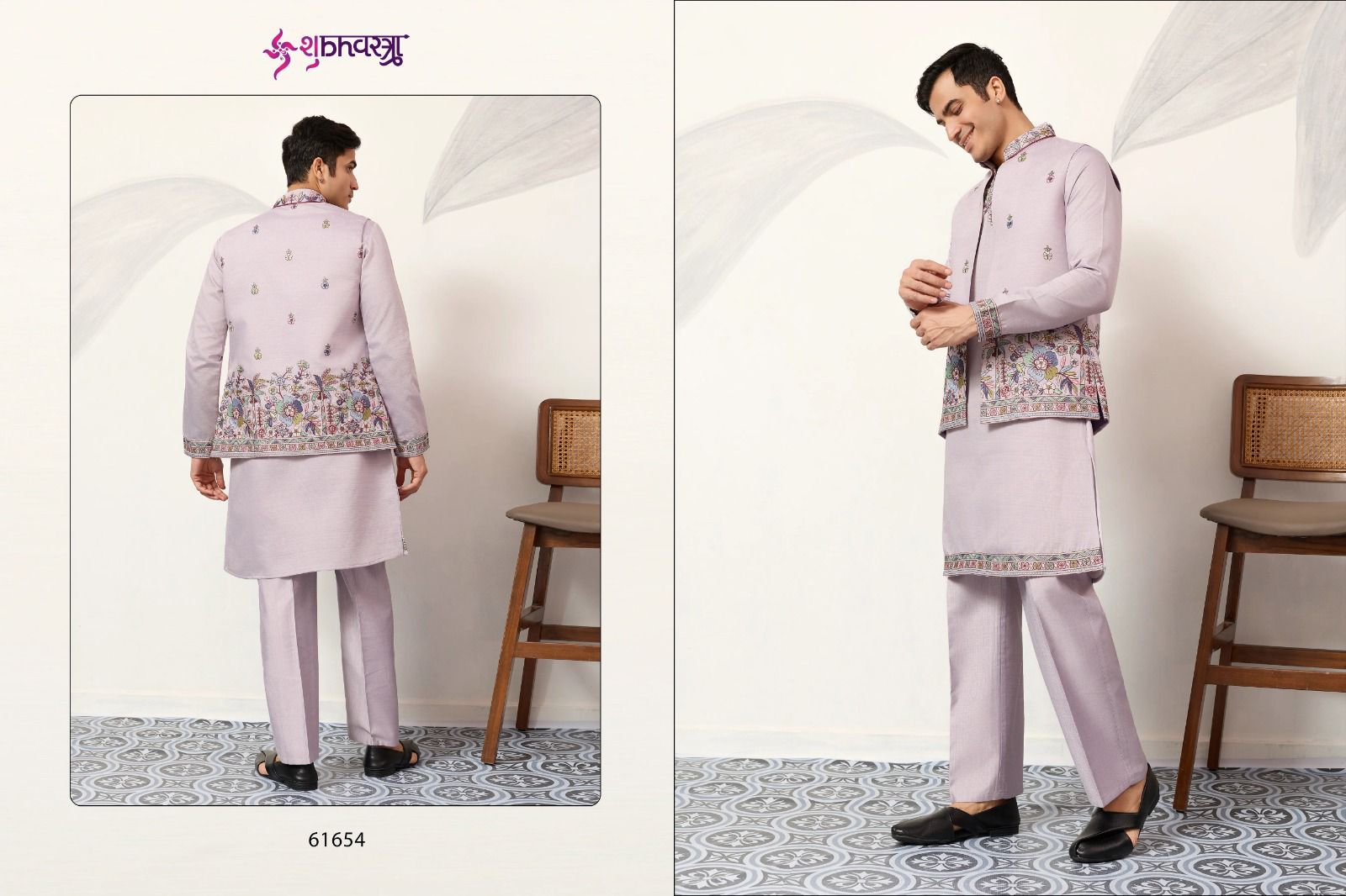 SHUBHKALA PRESENT NEW KOTI KURTA WITH BOTTOM  COLLECTION FOR MANS WEAR SERIES 61651 3