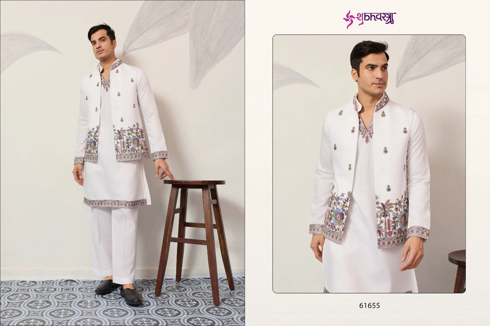 SHUBHKALA PRESENT NEW KOTI KURTA WITH BOTTOM  COLLECTION FOR MANS WEAR SERIES 61651 2