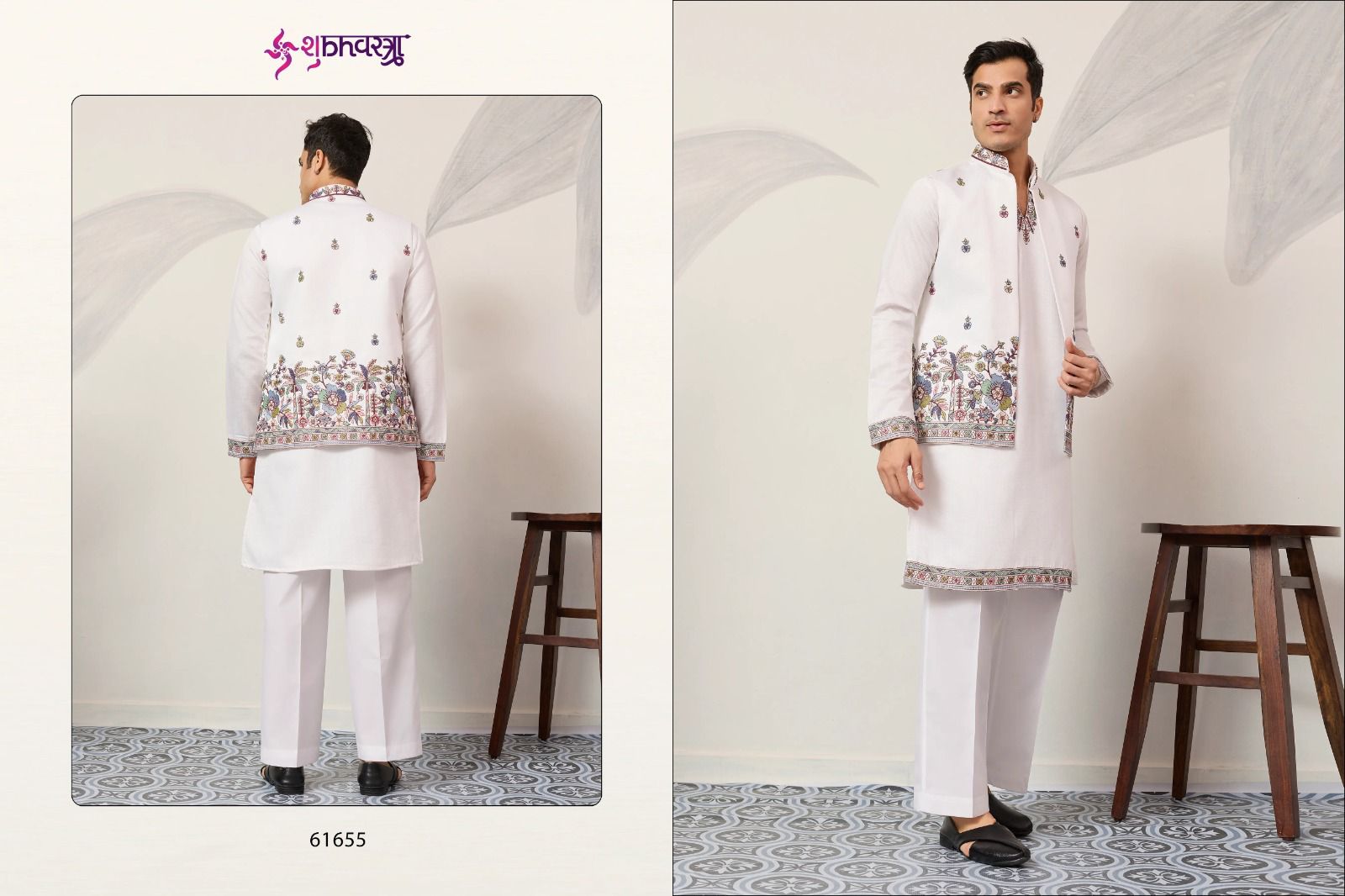SHUBHKALA PRESENT NEW KOTI KURTA WITH BOTTOM  COLLECTION FOR MANS WEAR SERIES 61651 9