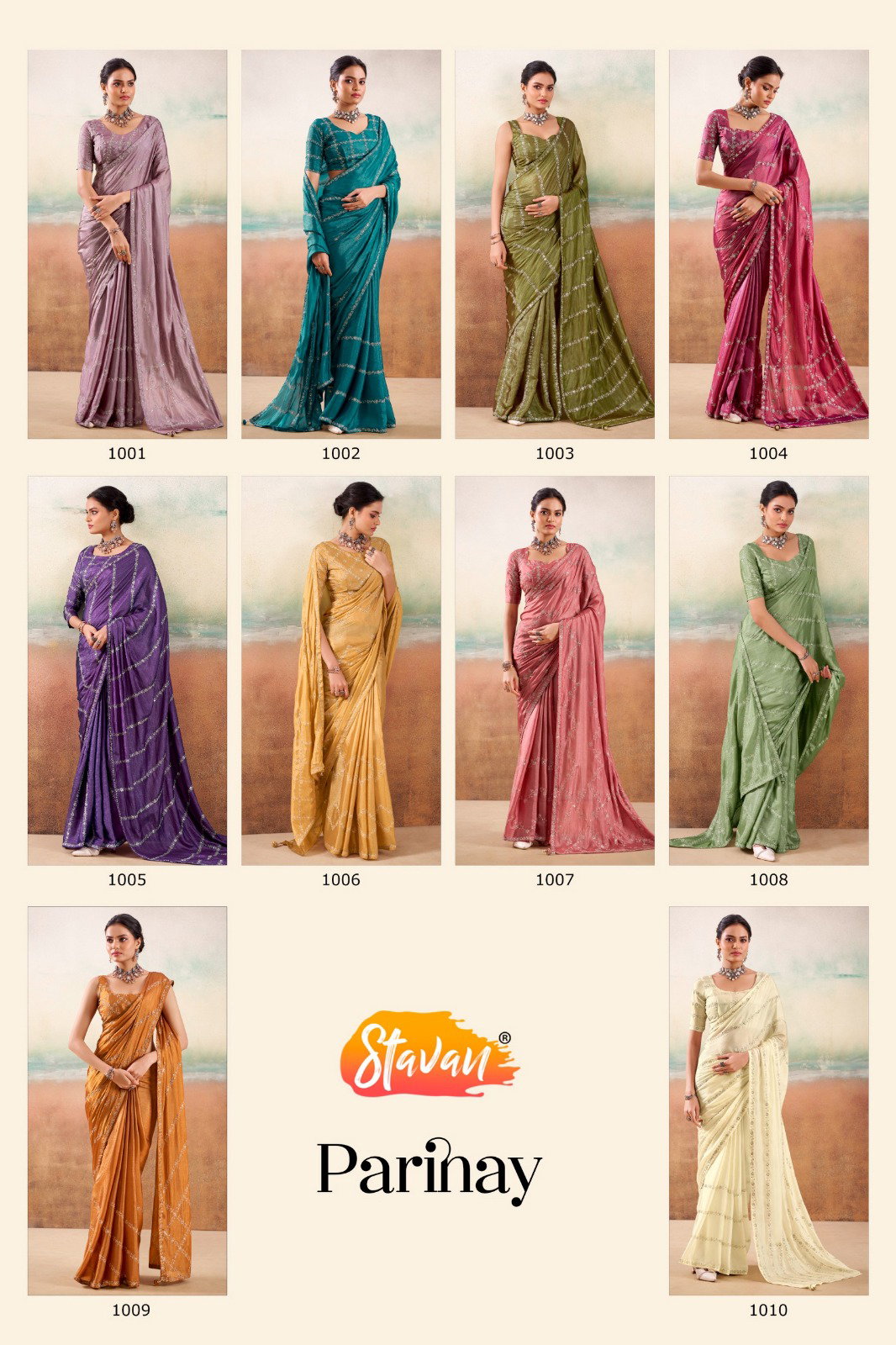 SATVAN PRESENT PARINAY FANCY EMBROIDERY SAREE SERIES 1001-1010 3