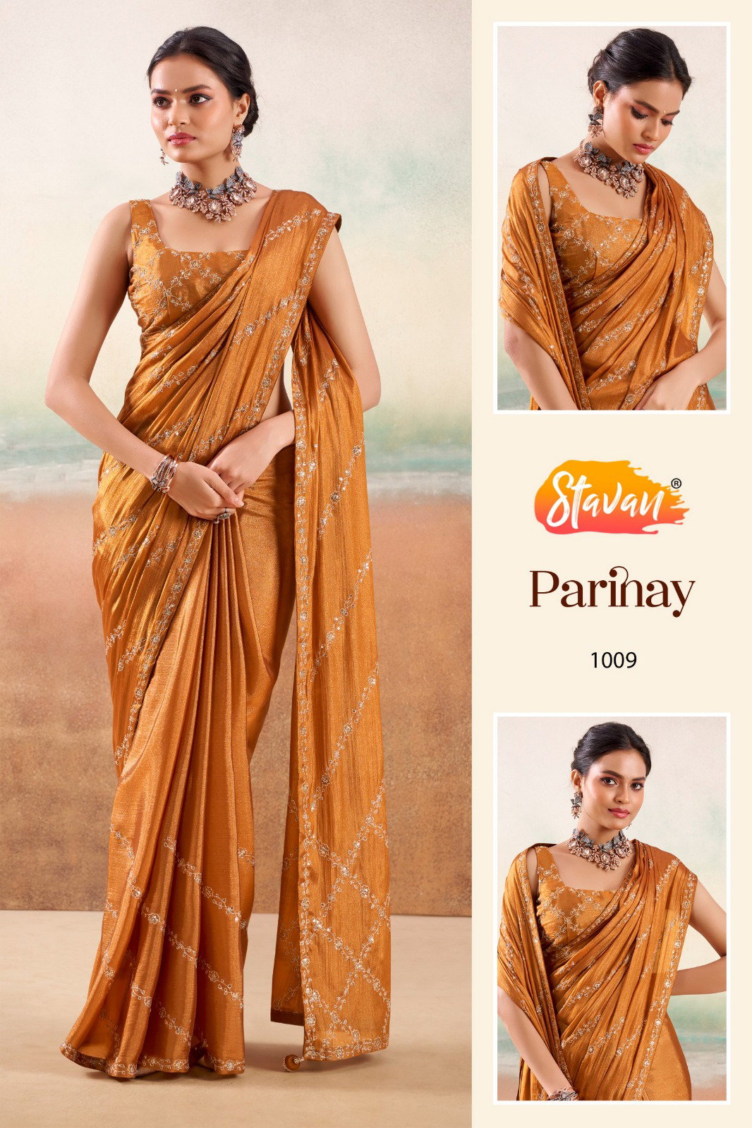 SATVAN PRESENT PARINAY FANCY EMBROIDERY SAREE SERIES 1001-1010 1