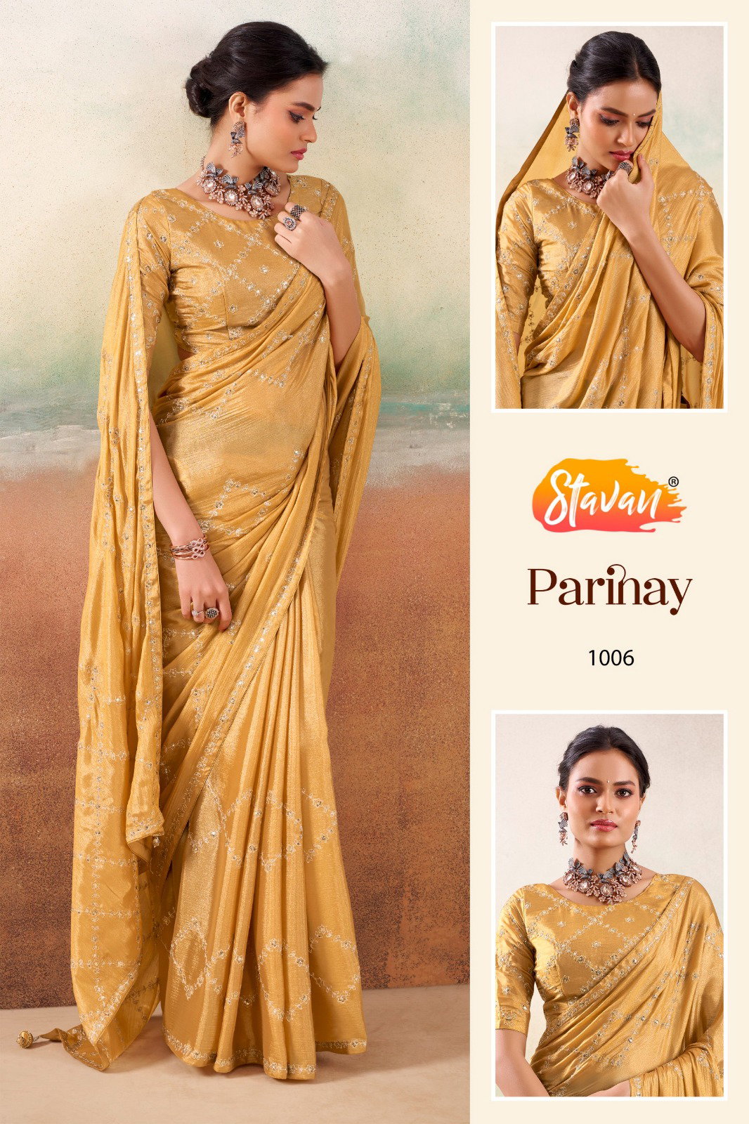 SATVAN PRESENT PARINAY FANCY EMBROIDERY SAREE SERIES 1001-1010 2