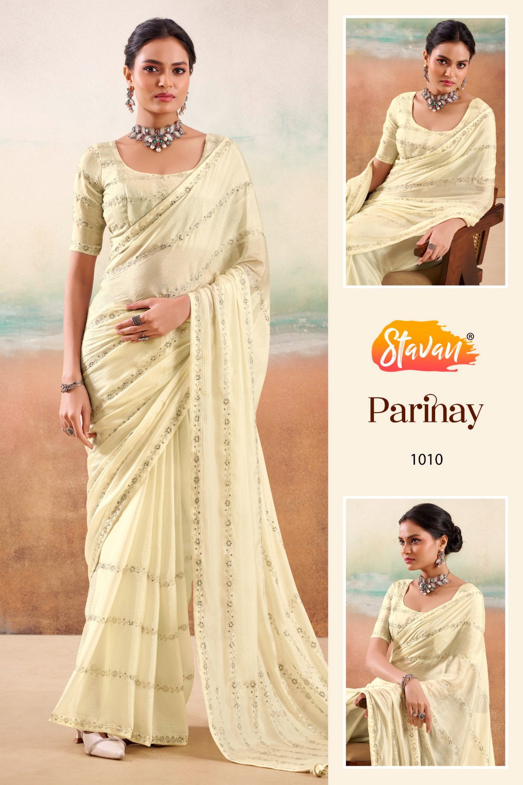 SATVAN PRESENT PARINAY FANCY EMBROIDERY SAREE SERIES 1001-1010 6