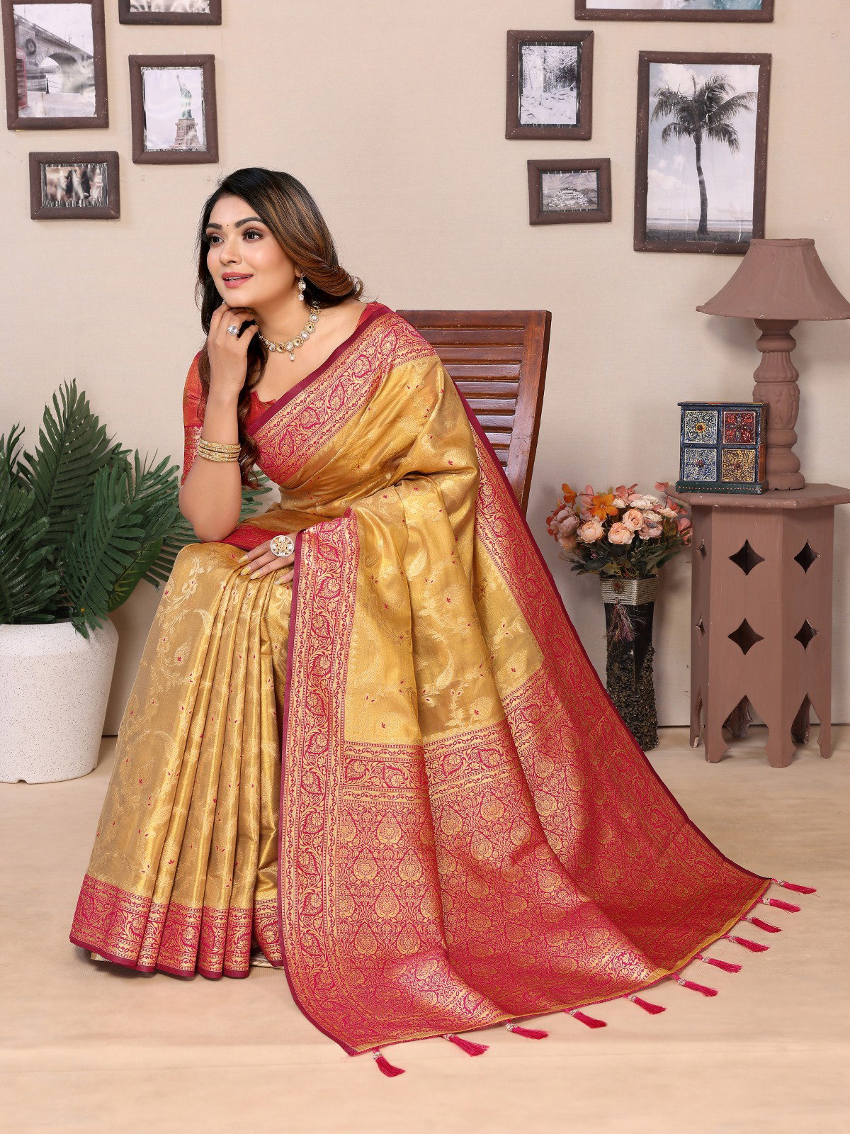 M.C CREATION PRESENT HEMA CATLOUGLES PURE TISSUE SILK SAREE FOR FESTIVE SEASON 4