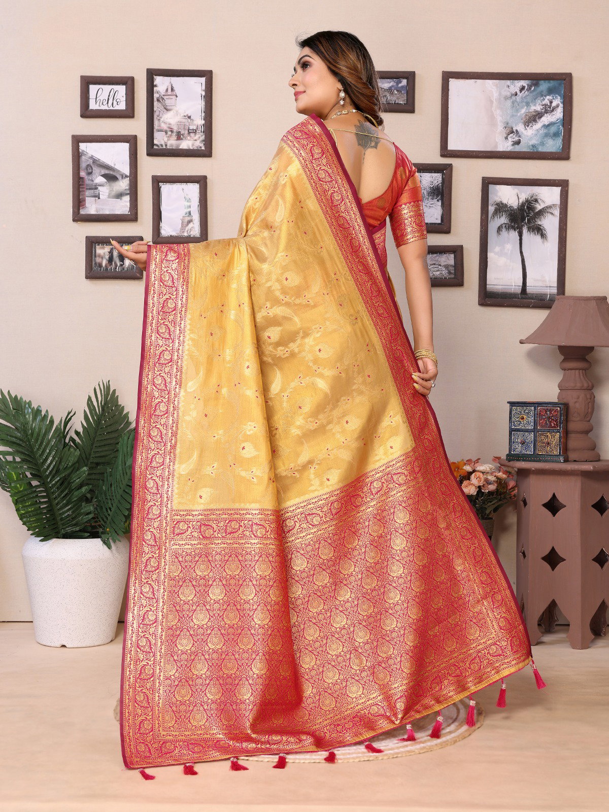 M.C CREATION PRESENT HEMA CATLOUGLES PURE TISSUE SILK SAREE FOR FESTIVE SEASON 5