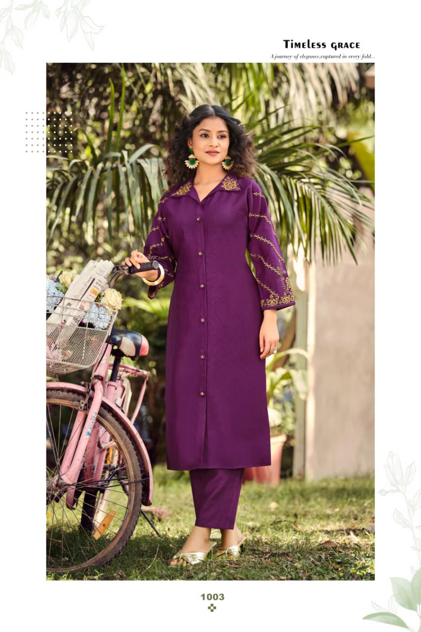 OSSOM PRESENT BARBIE 2 PCS CORD SET KURTI + PAINT SERIES 1001-1006 4