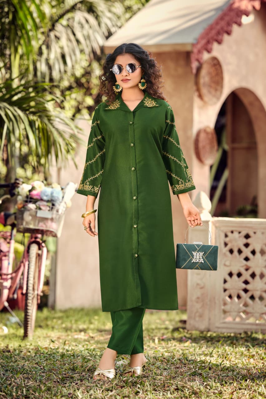 OSSOM PRESENT BARBIE 2 PCS CORD SET KURTI + PAINT SERIES 1001-1006 5