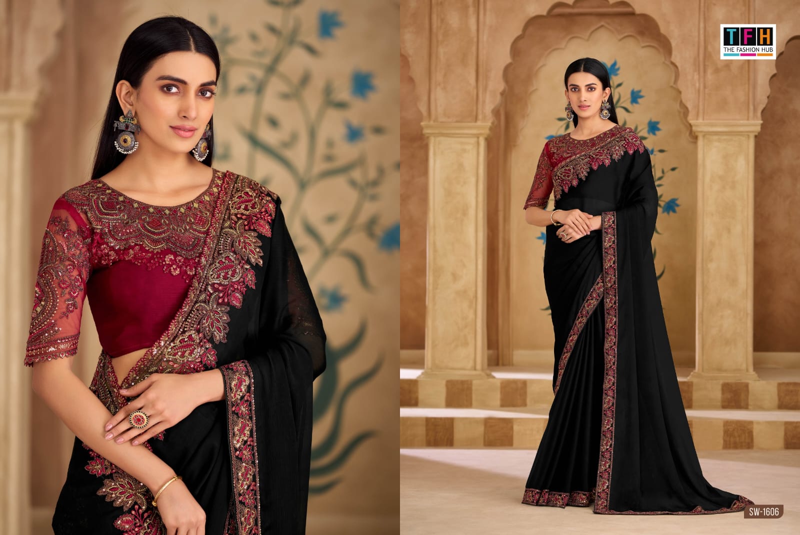 TFH PRESENT SANDALWOOD 16 FANCY SAREE SERIES 1601-1618 1