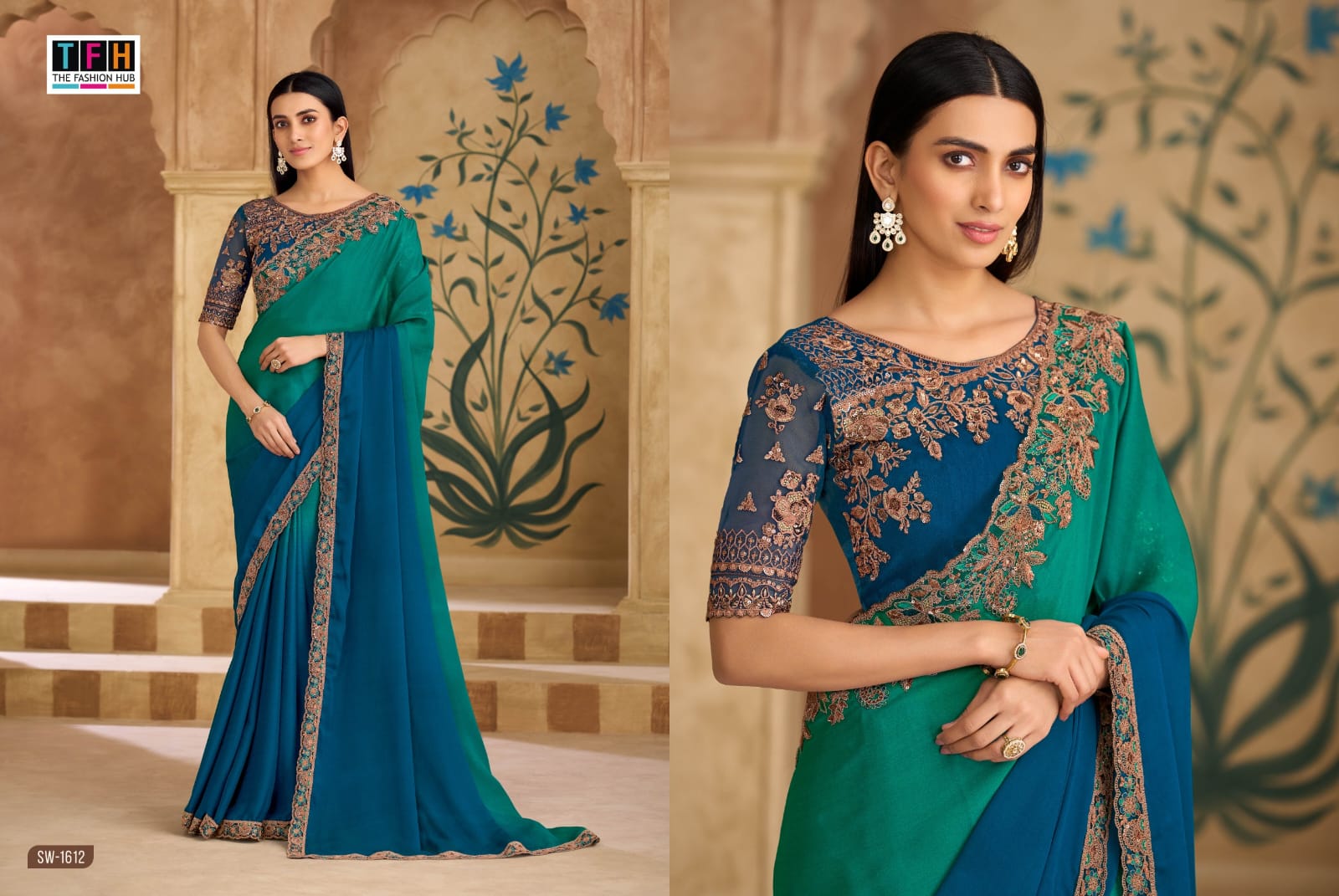 TFH PRESENT SANDALWOOD 16 FANCY SAREE SERIES 1601-1618 12