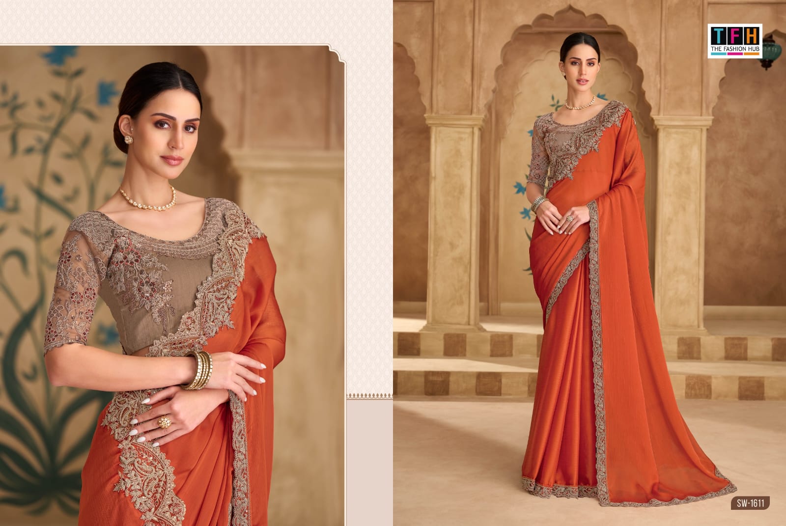 TFH PRESENT SANDALWOOD 16 FANCY SAREE SERIES 1601-1618 5