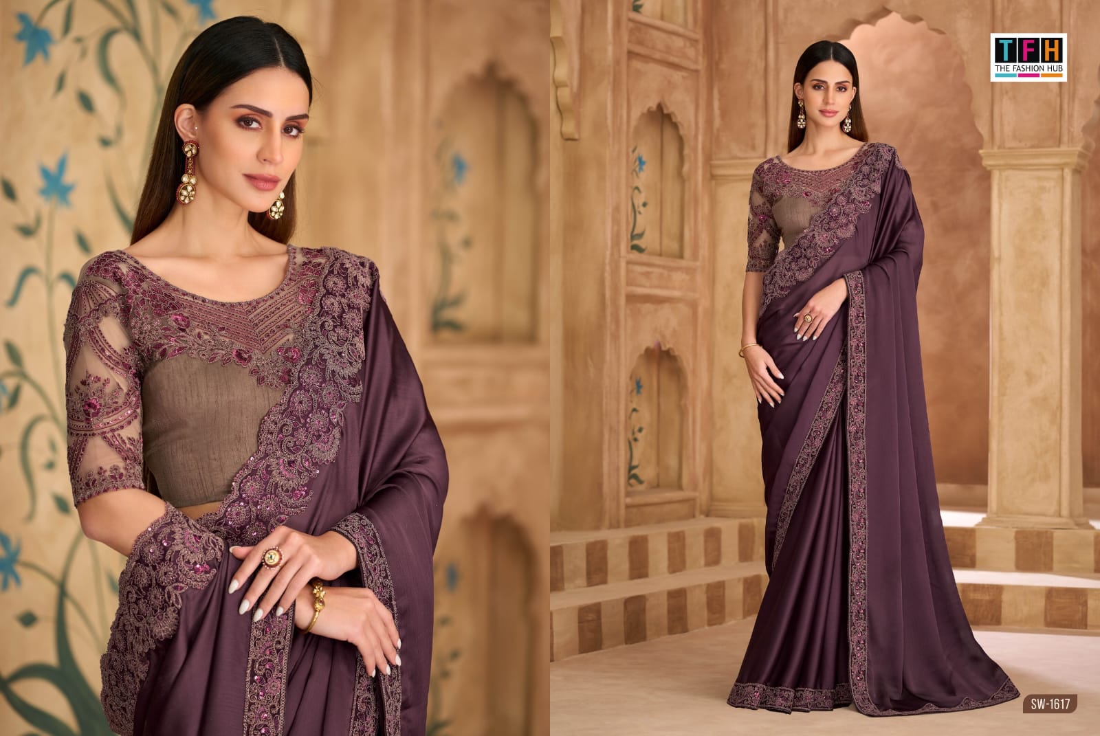 TFH PRESENT SANDALWOOD 16 FANCY SAREE SERIES 1601-1618 10