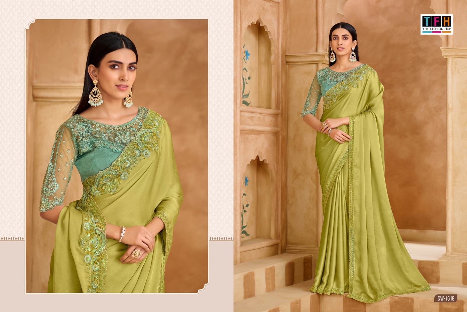 TFH PRESENT SANDALWOOD 16 FANCY SAREE SERIES 1601-1618 3