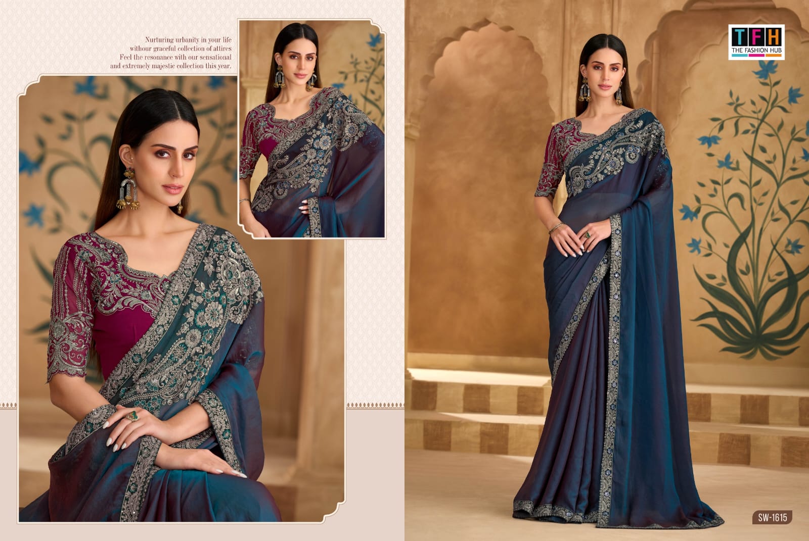 TFH PRESENT SANDALWOOD 16 FANCY SAREE SERIES 1601-1618 16