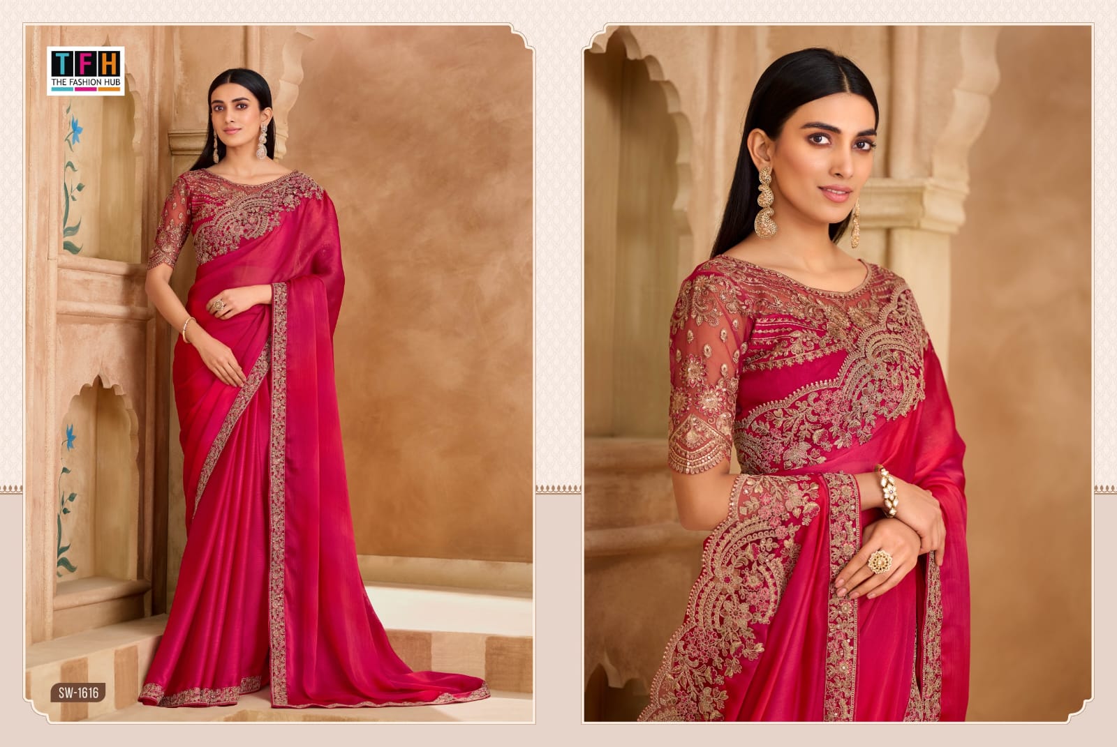 TFH PRESENT SANDALWOOD 16 FANCY SAREE SERIES 1601-1618 11