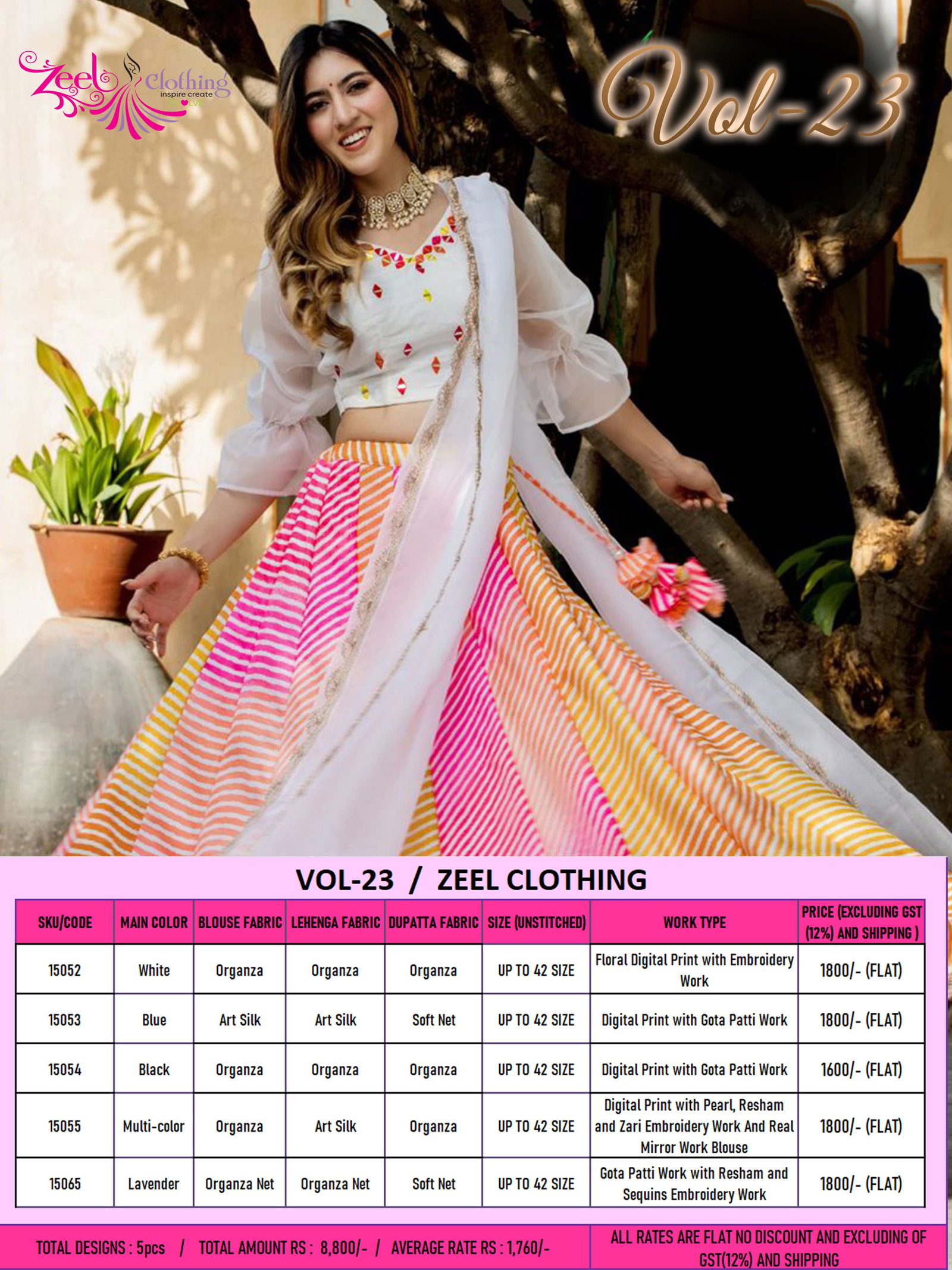 ZEEL CLOTHING PRESENT LEHENGA CHOLI SERIES 15052-15065 13
